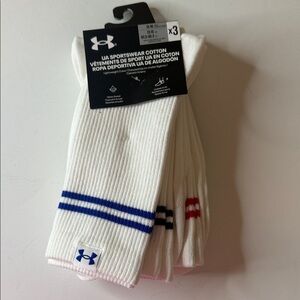 Under Armour UA Sportswear Lightweight Crew Cotton 3 Pairs Socks White XL